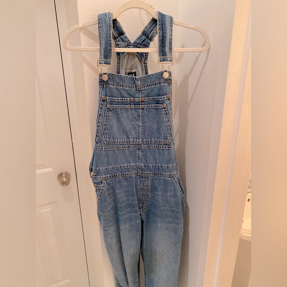 Gap Relaxed Denim Overalls in Medium Indigo